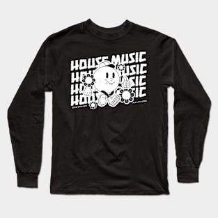 HOUSE MUSIC  - Thumb Up Smiley Guy (white) Long Sleeve T-Shirt